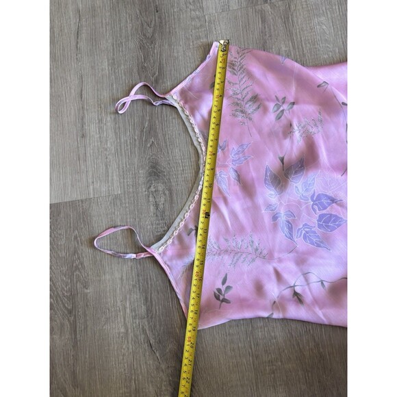 Vtg 90s California Dynasty Pink Satin Cami Pajama Pants 2 Pc Set Lace Trim M - Picture 2 of 11